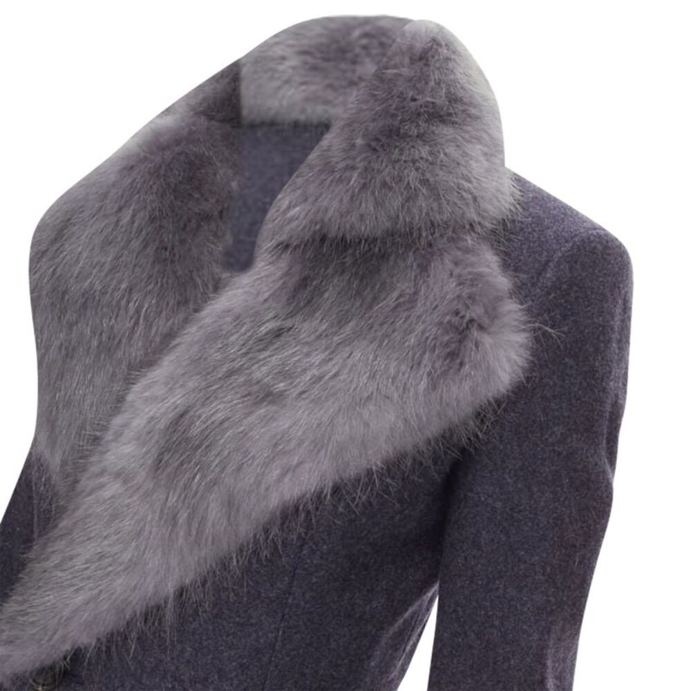 Thom Browne beaver fur collar wool felt silk lined coat - Picture 2 of 6